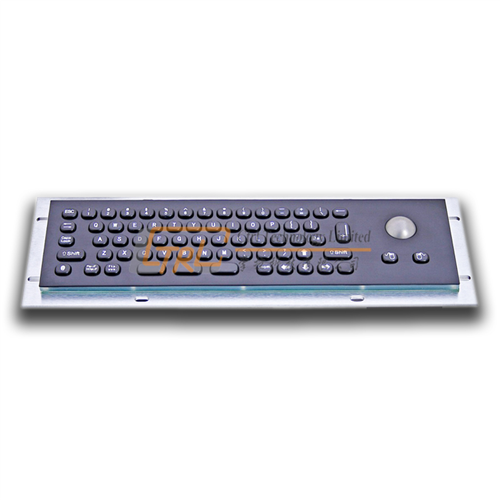 Compact Mini Metal Keyboard with Trackball, black fascia and keytops