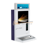 Desktop account inquiry, information kiosk with stainless keyboard