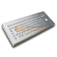 Desktop stainless steel keyboard with trackball IP65 waterproof