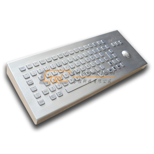 Desktop stainless steel keyboard with trackball IP65 waterproof
