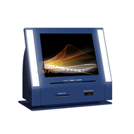 Desktop touch screen account inquiry and payment kiosk with barcode reader