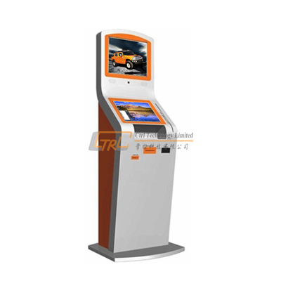 Double screens touch unattended bank payment kiosk
