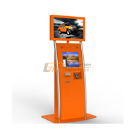 Free standing double screens multimedia / POS payment kiosk