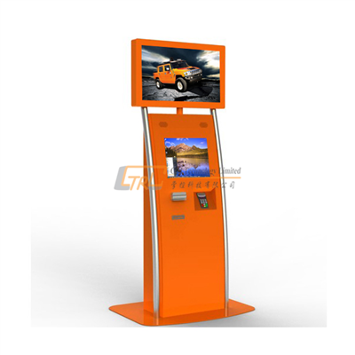 Free standing double screens multimedia / POS payment kiosk