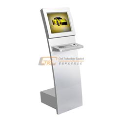 Interactive internet & information access touch kiosk with metal trackball keyboard
