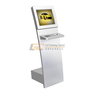 Interactive internet & information access touch kiosk with metal trackball keyboard