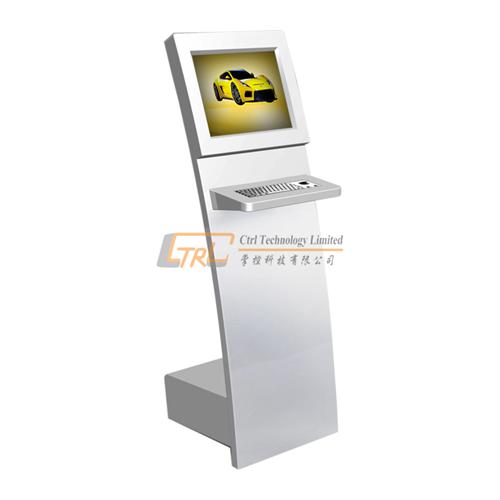 Interactive internet & information access touch kiosk with metal trackball keyboard