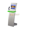 Interactive touchscreen internet IP phone kiosk with metal keyboard
