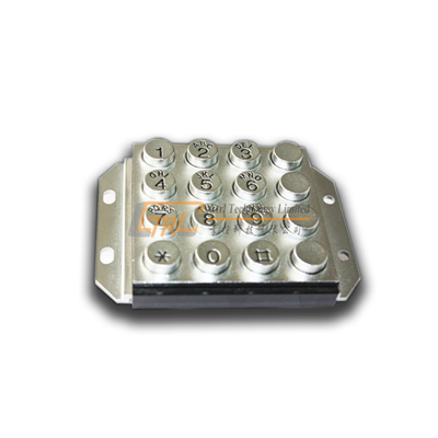 Metal keypad, panel mount numeric keypad, public phone keypad
