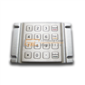 Rear panel mount kiosk keypad, metallic pinpad