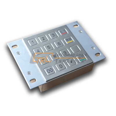Rugged kiosk keypad, metallic pinpad