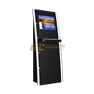 Self hotel check-in / information kiosk with touchscreen and metal keyboard