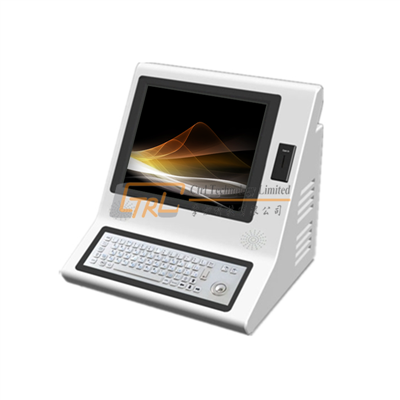 Self service countertop coin payment kiosk with metal keyboard