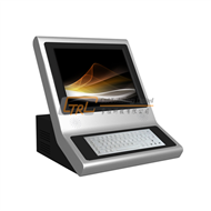 Self service desktop internet kiosk with metal keyboard