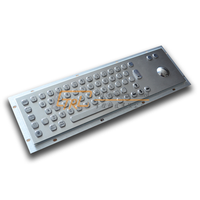 Stainless Steel Keyboard with Trackball, Hexagon Keys