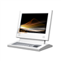 Super slim countertop kiosk with metal keyboard / embedded computer
