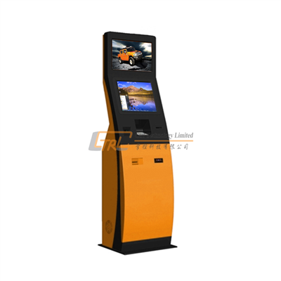 Two screens touch self service bill payment kiosk