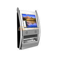 Wall mounted information kiosk with metal keyboard